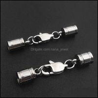 Wholesale Hooks Components Leather Cord End Crimps Clasps With Mti Shape Lobster Clasp For Diy Jewelry Findings Aessories Drop Delivery