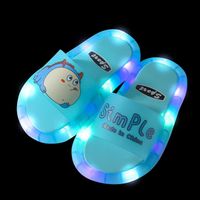Wholesale Sandals Luminous Jelly Summer Children s LED Slipper Girls Slippers PVC Non slip Beach Kids Home Bathroom Blue