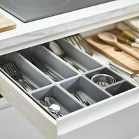 Wholesale Storage Drawers set Adjustable Drawer Cutlery Utensils Organizer Box Trays Knife Fork Spoon Divider Holder Kitchen Organization