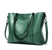 Wholesale HBP womens purses handbags Oil Wax Leather Large Capacity Tote Bags Casual Women Shoulder Bag green