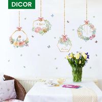 Wholesale Creative Modern Wall Sticker Flower Living Room Art Stickers Bedroom Home Decor Self Adhesive Mural Removable Korean Style