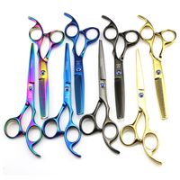 Wholesale JOEWELL inch inch colros hair scissors cutting thinning scissor blue balck rainbow gold