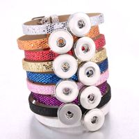 Wholesale New Snap Jewelry mm Leather Strap style Snap Button Bracelet for Women Children Stainless Steel Love flower Charms Bracelet