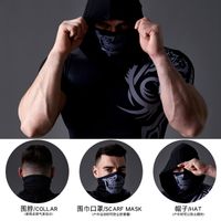 Wholesale Tights Mens Fitness Sports Hooded Soccer Jerseys Scarf Short Sleeve Exercise Training Wear High Elastic Quick Drying Sun Protection Tattoo T shirt Tide Soc
