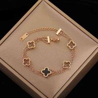 Wholesale New Titanium Steel Bracelet Female Clover Handmade Fashion Jewelry k Gold s for Women