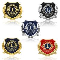 Wholesale 3D Metal Lions Logo Car Sticker Auto Badge Emblem Decal Motorcycle Fender Decal for Lions L Clubs International Logo Car Styling