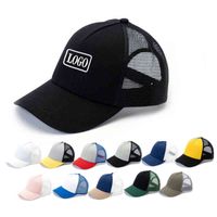 Wholesale Mens Plain Blank Fitted Embroidered Panel Women Half Mh Cotton Baseball Trucker Cap Hats Blank with Custom Embroidery