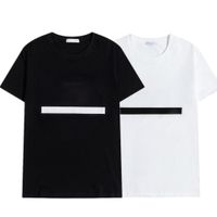 Wholesale 2021 Fashion new Mens t shirt Stripe Printing Round Neck Short Sleeve high quality Hobby Designer Black and White