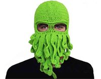 Wholesale Knitted hat cover pure hand woven Octopus wool warm Halloween party