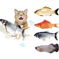 Wholesale Cats Wagging Catnip Toy CM Dancing Moving Floppy pets Fish Toys USB Charging Simulation Cat Electronic ToyZC584