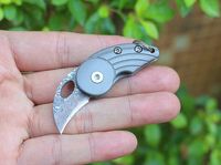 Wholesale Promotion Mini Small Keychain Knife VG10 Damascus Steel Blade TC4 Titanium Alloy Handle EDC Pocket Folding Knives With Nylon Bag