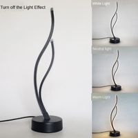Wholesale Bulbs Modern LED Table Lights Curved Double Twist Nightstand Desk Lamp Black