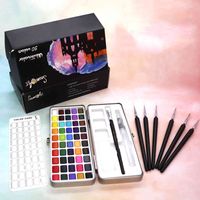 Wholesale Portable Pigment Water Color Paint Solid Set with Watercolor Brush Pen Painting Art Supplies for Artist