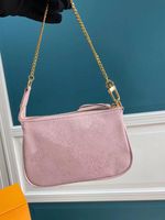 Wholesale Luxury Design Bag Women Fashion link tote Soft Grain Leather Clutch Bags Mini Pochette Accessoires Depicted Gradient Color Ladies Fresh Chain