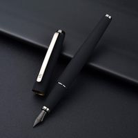 Wholesale Fountain Pens D Hongdian Matte Black Metal Pen Titanium EF F Bent Nib Silver Clip Excellent Writing Gift For Business Office