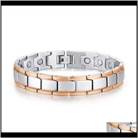 Wholesale Other Drop Delivery Mens Bio Magnetic Energy Therapy Bracelet Two Toned Sier And Rose Golden Stainless Steel Chain Health Bracelets Unis
