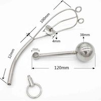 Wholesale NXY Cockrings Anal sex toys Stainless Steel Female Chastity Belt With Plug Y type lock with Urethra Catheter Sex Toy A062