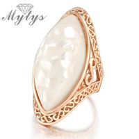Wholesale Mytys Women GP Alloy Vintage Antique Style Ring Cocktail GIFT Big Opal Stone R678 Band Rings