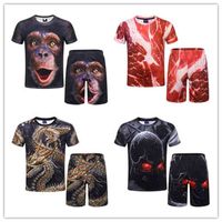 Wholesale 3D sports T shirt set digital print breathable couple net red dress m xl