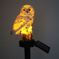 Wholesale Solar Lawn Landscape Lamp Polyresin Animal Owl LED Outdoor Garden Decoration Light