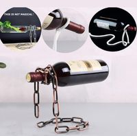 Wholesale Magic Red Wine Bottle Holder Creative Suspension Rope Chain Support Frame For Red Wine Bottle cm Home Furnishing ornaments