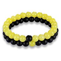 Wholesale Beaded Strands PC Set Of Traditional Style mm Natural Stone Bead Bracelet Gold Romantic Heart Black White Men s And Women s Yoga