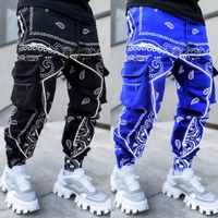 Wholesale GODLIKEU Mens Cargo Pants Casual Sports Multi Pocket Designer Print Harem Hip Hop Jogger Trousers