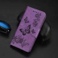 Wholesale Imprint Butterfly Leather Wallet Cases For Iphone Pro Max XR XS X Cute Lovely Flower ID Card Slot Holder Book Folio Stand Skin Lady Flip Cover Phone Purse