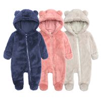 Wholesale Baby Romper Ins Princess Hooded Jumpsuit Flannel Winter Newborn Clothing Toddler Boutique Body Clothes Kids Onesie Bodysuit