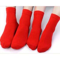 Wholesale Red Benmingnian Warm Socks Married Couples Solid Color Leisure Adult Cotton Men s and Women s