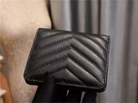 Wholesale womens wallet Designer Wallets Ladies bag Short style Pouch Card holder slot purse real leather black color top quilted soft