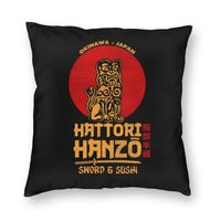 Wholesale Cushion Decorative Pillow Luxury Hattori Hanzo Throw Case Home Decor Sword And Sushi Japanese Anime Samurai Cushion Cover Pillowcover For So