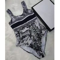 Wholesale Fashion Women Bikini Bodysuit Swimsuit Textile Letter Printed Ladies Swimwear Sexy Backless Bathing Suit For Female