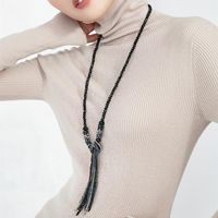 Wholesale Pendant Necklaces Heeda Korean Crystal Long Necklace Women Fashion Sweater Chain Kpop Lady Tassel Gargantilha Graceful Simple Joker Kol