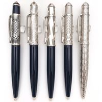 Wholesale CR Quality Classic style Luxury Ballpoint Pen Silver and black Barrel with Serial Number Writing Smooth Gift Refills Gift Plush Pouch