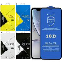 Wholesale Full Coverage D Tempered Glass Screen Protector film for iPhone mini pro max XR X Xs Max SE2 With Plastic Case Retail Packaging