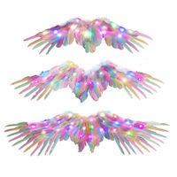 Wholesale Women Girls Light LED Feather Wing Blinking Angel Elf Christmas Halloween Costume Birthday Gift Show Props Wedding Party Decor