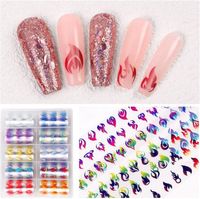 Wholesale 10pcs set Starry Sky Flame Laser Nail Foils Holographic Decals Transfer Water Art Stickers DIY Image Tips Decorations Tools