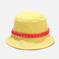 Wholesale Yellow Purple Personalized Big Chain Fisherman Hat For Women Men Summer Street Hip Hop Caps Trend Cotton Bucket Hats