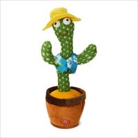 Wholesale Dancing Cactus Dolls Plush Toy Electric Singing Songs Twisting Luminous Recording Learning To Speak USB Charger Birthday Gifts Creative Ornaments B7807
