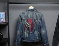 Wholesale Men s denim jacket Indian embroidered outerwear ladies coat couple clothing spring and autumn tops