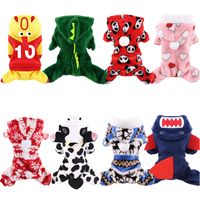 Wholesale Dog Jumpsuits Winter Pet Dog Apparel Clothes For Christmas Clothing Soft Cat Pet Cosplay Chihuahua Yorkshire