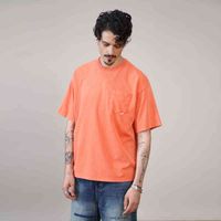 Wholesale SIMWOOD Summer New Oversize Heavyweight Vintage T shirts Men Workwear Hip Hop Loose Cotton Tops Brand Clothing H1218