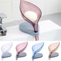 Wholesale Soap Holder Sink Sponge Drain Box Creative Leaf Suction Cup Storage Drying Rack Cleaning Brush Case Non slip Bathroom Dish Dishes