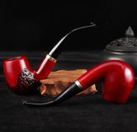 Wholesale rosewood Wood smoking Pipe wooden tobacco cigarette Hand Spoon mm filter handmade Round Hammer Pipes Tools Accessories