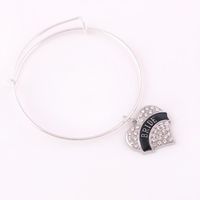Wholesale Charm Bracelets Fashion Design Heart Shape Engraved Letter Crystal Grandma Band Mom Bride Mather Of Groom Bangle