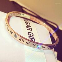 Wholesale Rose Gold Roman Numeral Bracelet Titanium Steel Foreign Trade Fashion Jewelry Net Red Gift Girl Bangle