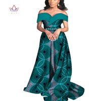 Wholesale for Female WY4565 Dresses for Women Bazin Off shoulder Party Dress Dashiki Elegant Long Dress Summer African