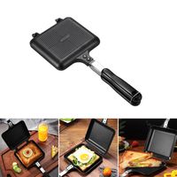 Wholesale Sandwich Mold Waffle Easy Clean Kitchen Tool Bread Barbecue Plate Toast Frying Pan Home Double Side Non stick Aluminum Alloy Pans