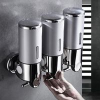 Wholesale Liquid Soap Dispenser Bathroom Wall mounted Manual Hand Sanitizer Bottle Double Pump Shower Accessories Sets Bath Accessory Set